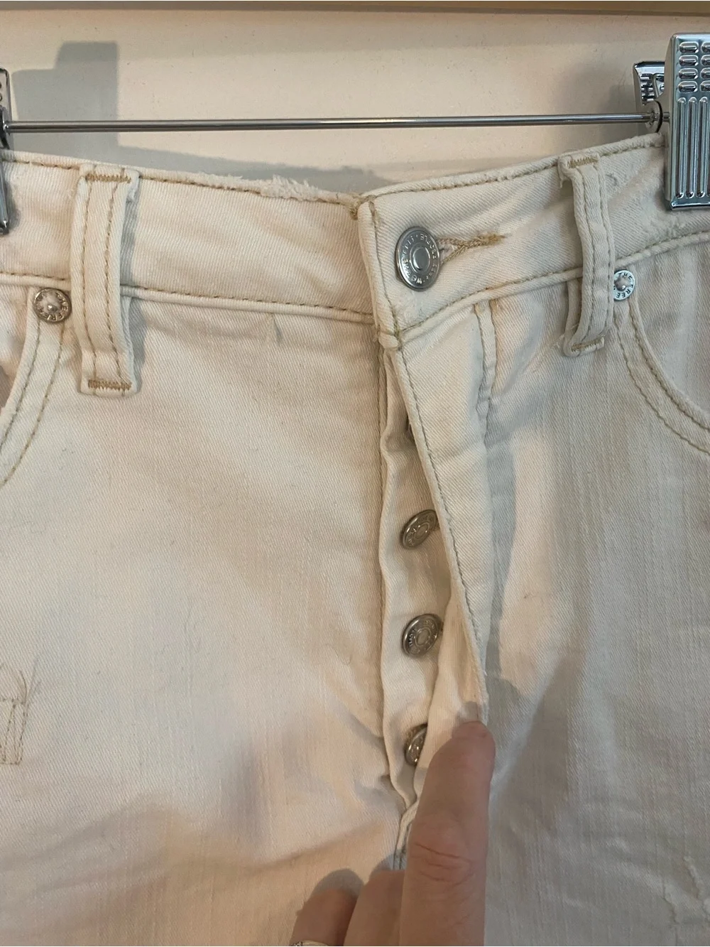 Free People We The Free Crvy High-Rise Distressed Denim Shorts